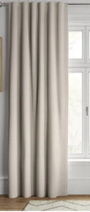 1 Threshold Aruba Blackout Brown Linen Window Curtain Panel 84” L - Picture 1 of 3