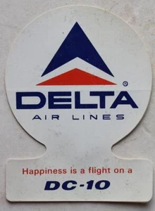 Delta Airlines DC 10 Happiness is a Flight on a DC 10 Die-Cut Sticker Vintage -- - Picture 1 of 1