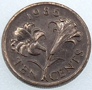 World Coin: 1986 Bermuda - 10 Cents - Circulated (SKU 142) - Picture 1 of 4