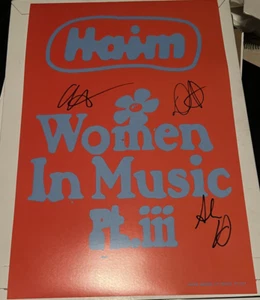 HAIM signed Autogramm Women in Music Pt. III Poster 11x17 RSD Promo Foto Alana - Bild 1 von 2