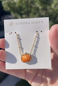 Kendra 🎃 Scott Gold Pumpkin Necklace NWT Satellite Chain With Dust Bag👻