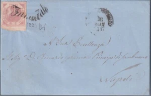 Napoli 1858:  CASTEL DI SANGRO svolazzo tipo 22 + cerchio (Cat.57/115) - Foto 1 di 2