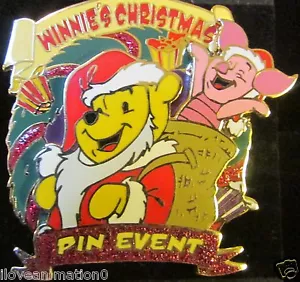 Disney DLRP Winnie's Christmas Event Pooh Bear & Piglet Pin - Bild 1 von 3