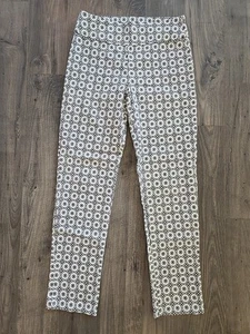 Zac & Rachel Women’s Taper Ankle Pants Sz 6 Stretch Pull On Black & White Print - Picture 1 of 9