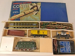 Ferrovie Conti CO.MO.GE Set trenino elettrico con vagoni merci raro - Imagen 1 de 11