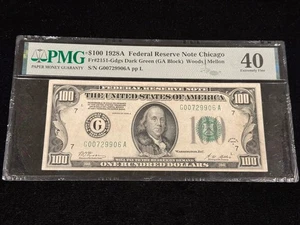 Series 1928 $100 “GOLD ON DEMAND” Federal Reserve Note PMG 40 XF FR2151 Chicago - Picture 1 of 2