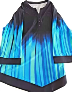 NEU Serengeti AURORA BOREALIS BORDÜRE DAMENOBERTEIL FARBE SCHWARZ MULTI, GRÖSSE 1X - Bild 1 von 4