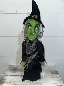 GEMMY Halloween Animated Witch Hopping Talking Laughing 16” Tall Glowing Eyes - Picture 1 of 7