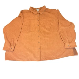 Liz & Me Übergröße 4X 30/32 braun Knopfleiste Langarmshirt Oberteil Polyester - Bild 1 von 12