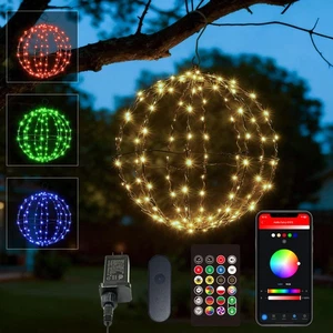 Smart hängende Weihnachtskugel Lichter - 12" mehrfarbige LED, Fernbedienung, DIY... - Bild 1 von 8