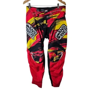 Men's Motorcross Answer Racing Syncron Riding Pants Size 28 Red Yellow Black - Foto 1 di 22