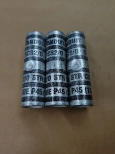 (3) Panduit SCS2/0-X Copper Butt Splice Standard Barrel uses Black Die P45 - Picture 1 of 1
