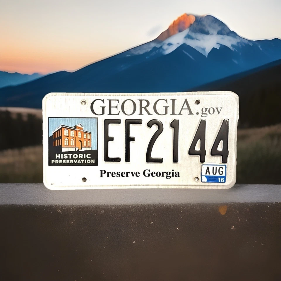 Expired 2016 Georgia Historic Preservation License Plate - Image 1 of 1