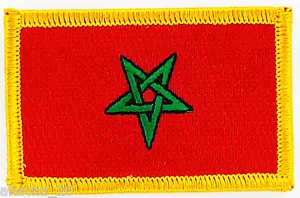PATCH AUFNÄHER STICKEREI FLAGGE MAROKKO ABZEICHEN THERMOAUFKLEBER NEU FLAG PATCHE - Bild 1 von 1