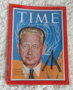 Vintage No Label TIME Magazine November 26, 1956 U.N. Sec. Gen. Dag Hammarskjold - Picture 1 of 8