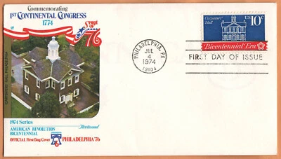 US 1974  Very Fine  FDC Philadelphia Commemorating 1st Continental Congress 1774 - Image 1 of 2