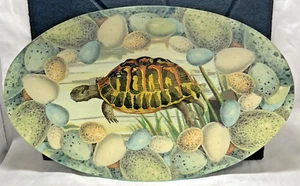 John Derian signiertes Decoupage 14" Glas Schildkröte Tablett - Bild 1 von 5