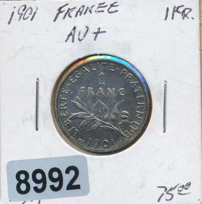 FRANCIA - 1901 -1 FRANCO - PLATA - FECHA ESCASA - #8992 Foto 1 de 2