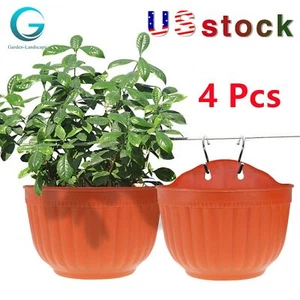 4 Pack Wall Flowers Plant Planter Pot Hanging Indoor Outdoor Container Brick Red - Picture 1 of 10