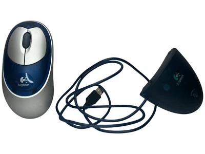 Logitech Cordless Optical Wireless Mouse M-RM63 w/Reciever USB VTG Tested - Image 1 of 4