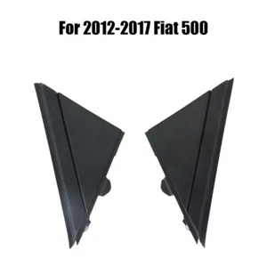Suit For 2012-2017 Fiat 500 Gloss Black LH&RH Door Mirror Flag Cover Moldings - Picture 1 of 10