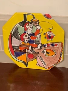 Große italienische DeSimone Stil & Qualität achteckige Kunstplatte... Unsigniert?? - Bild 1 von 3