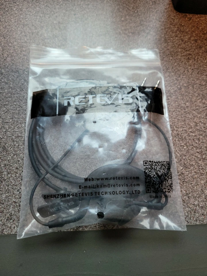 2Pin Mic Headset G-shape for Retevis RT22 RT27V H777Plus. -  Kenwood Radios. - Image 1 of 2
