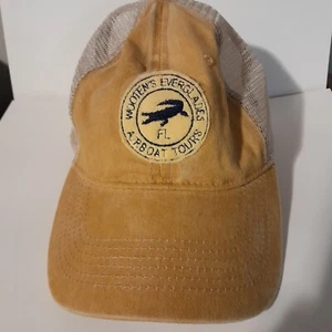 Wootens Everglades Florida Beige Yellow Adjustable Snapback Trucker Hat Cap - Picture 1 of 5