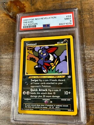 Pokemon 2001 Neo Revelation SNEASEL 1st Edition #24 PSA 9 Mint RARE - Image 1 of 2