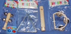 Percussion Music Instruments-whistle-bells-tambourine-triangle-shakers-Kids LOT - Picture 1 of 7