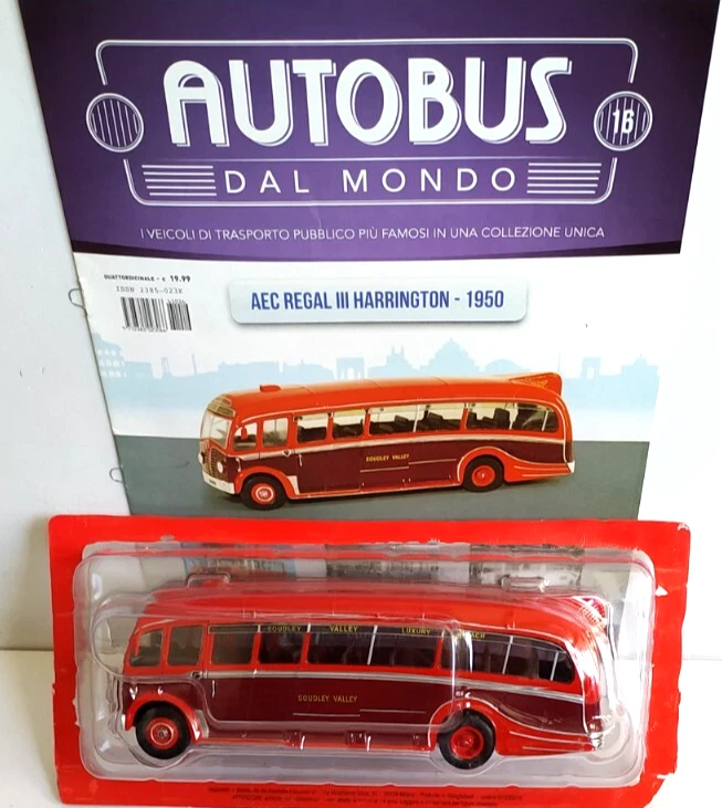 HACHETTE AUTOBUS DAL MONDO 1:43 BUS AEC REGAL III HARRINGTON 1950 + FASCICOLO 16 - Immagine 1 di 1