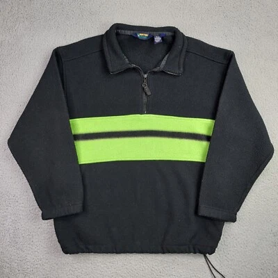 Eddie Bauer EBTEK Green Striped 1/4 Zip Fleece Pullover Jacket Men's Size Small - Image 1 of 4