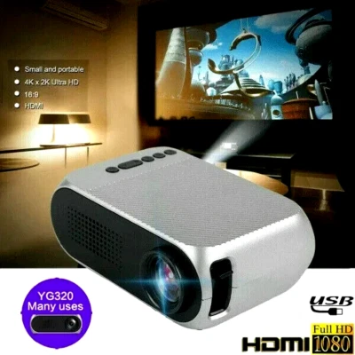 YG320 Mini Projector HD1080P Home Theater Media Player LED HDMI **Quick Dispat** - Image 1 of 3