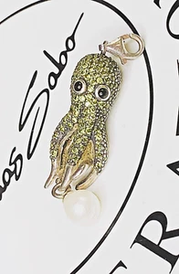 Thomas Sabo XL Oktopus Krake mit Perle grüne Steine bester Zustand TS - OVP - Bild 1 von 4