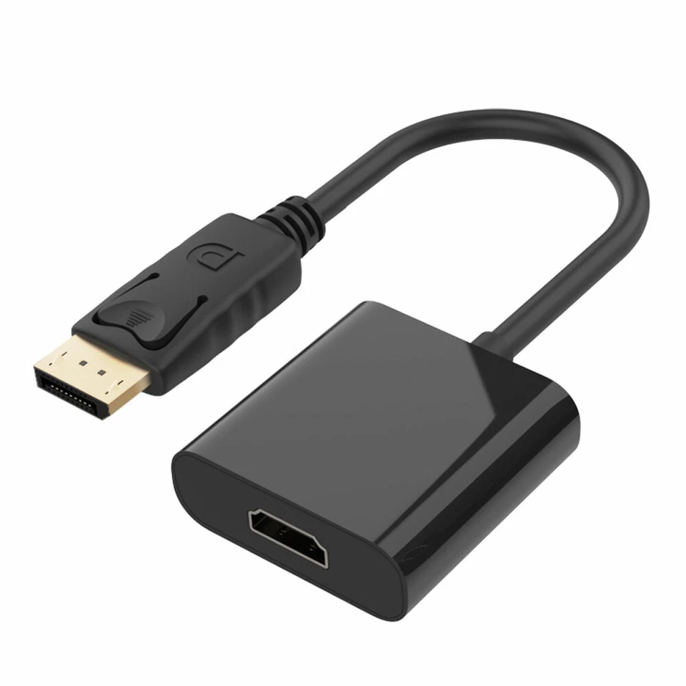 Displayport > HDMI Adapter / DP Stecker > HDMI Buchse Kabel PC HD TV Konverter  - Bild 1 von 4