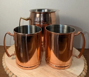 2 Moscow Mule World Tableware CMM-200 Copper Mugs + 1 Big Copper Mug Stainless - Picture 1 of 20