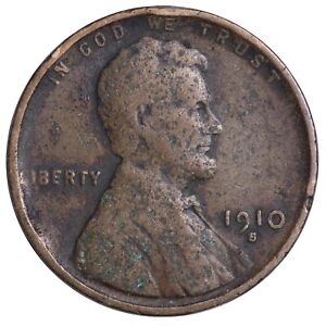 1910-S Full Date Lincoln Wheat Cent Penny Cull / Ag / Hole Filler