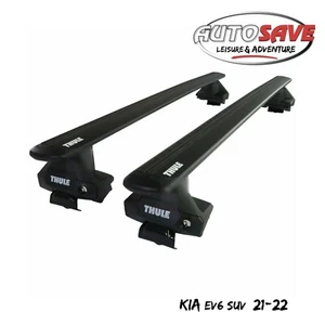 Thule Aluminium WingBar Evo Black Roof Bars Set for Kia EV6 SUV 21-22 Lockable - Picture 1 of 1