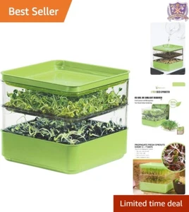 Seed Sprouter Kit Plastic 5.5" Indoor Two Tier Hydroponic Grow Healthy Snacks - Picture 1 of 8