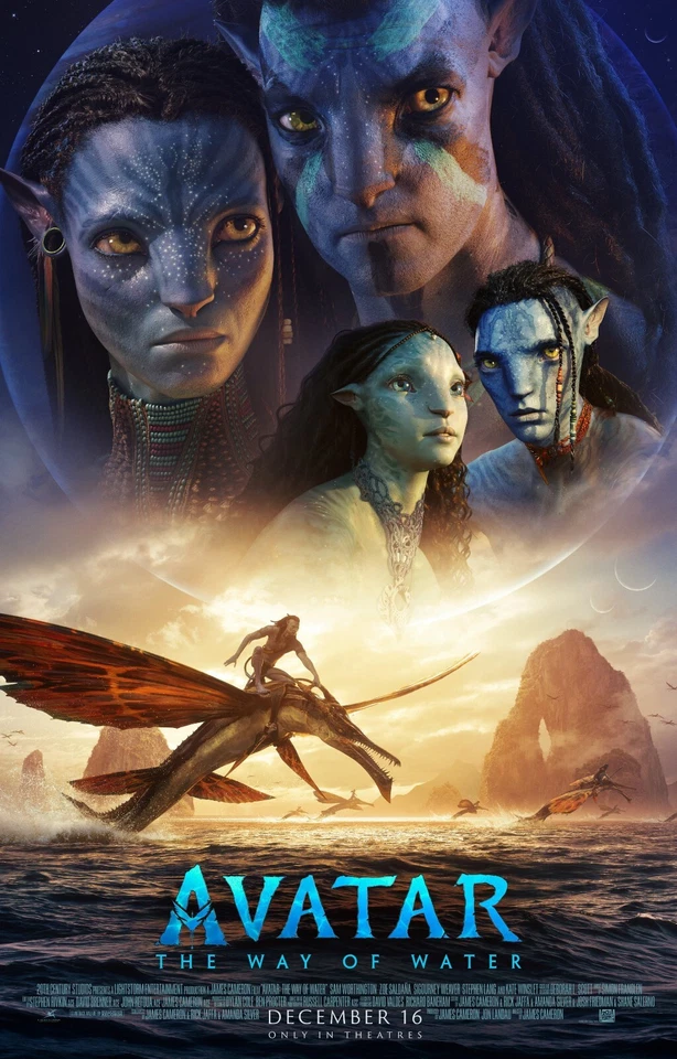 Avatar The Way Of Water movie poster print (b) : 11 x 17 inches