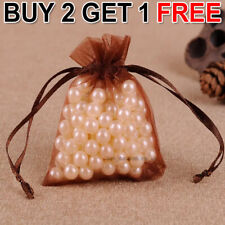 25 & 50 Organza Bags Small Wedding Party Favour Gift Candy Jewellery Pouch Large