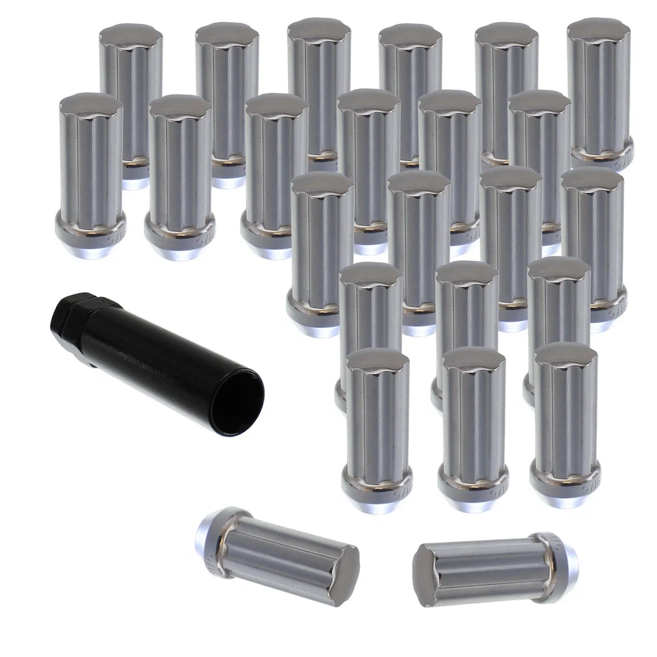20pcs Chrome | 2" Tall | 1/2" x 20 Spline Lug Nuts Fits Ford Mustang Ranger  - Image 1 of 4