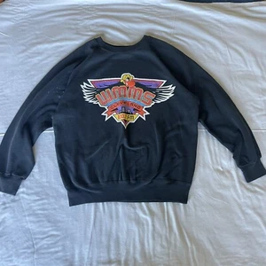 Vtg WMMS Radio Black Sweatshirt Cleveland Rock Music 1987 90’s XL Fits Large - Picture 1 of 14