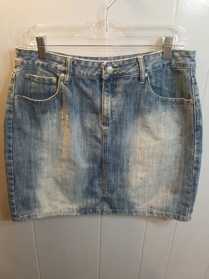 Minifalda de mezclilla envejecida Younique 13 Y2K para mujer festival rodeo occidental Foto 1 de 4