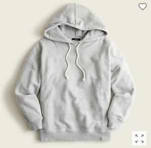NWT J.Crew Women University Terry Oversized Hoodie Sweatshirt ~ Sz XS ~ Med Gray - Picture 1 of 5