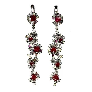 925 Sterling Silver Earrings Round Ruby 4mm Sapphire Natural Gemstone Jewelry - Picture 1 of 14