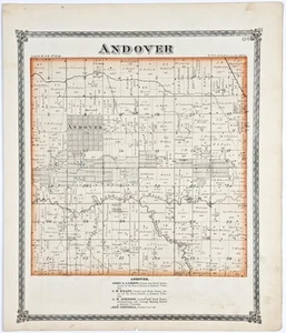 1875 Plat Map ANDOVER - Township ILLINOIS - Henry County (16x13) ORIGINAL - Picture 1 of 4