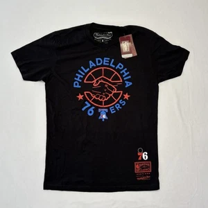 Philadelphia 76ers T-Shirt Black Mitchell & Ness Mens M Hardwood Classics - Picture 1 of 6