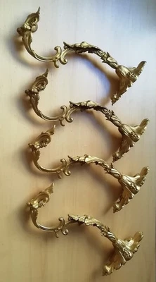 FREE SHIPPING Antique Bronze French Curtain Rococò 7" x 12" TIEBACKS two pairs - Image 1 of 4