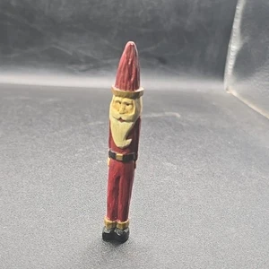 Spilla vintage arte popolare rustica in resina dipinta a mano Babbo Natale decorazione natalizia - Foto 1 di 8